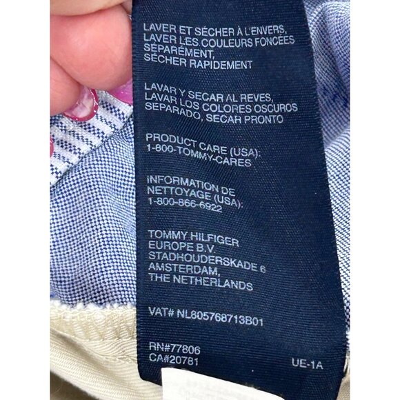 Tommy Hilfiger Men’s Shorts 36 Khaki Beige Golf Casual Zip Button Logo Chino - Picture 8 of 11